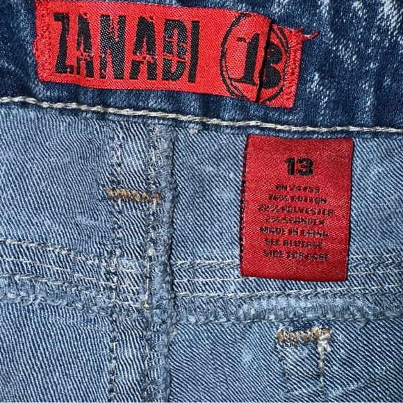 Zana Di Juniors Jean Shorts SZ 13 Stonewash Embroidered Rhinestoned Angel Wings - Picture 5 of 6